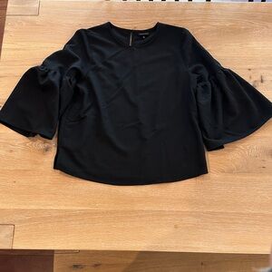 Who What Wear Black Bell Sleeve Blouse